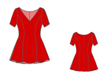 Women's Christmas Mini Dress Sewing Pattern:US 2-30, XS-4XL (PDF Pattern)