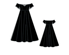 Gothic Off Shoulder Dress Sewing Pattern:XS-4XL (Digital Download)