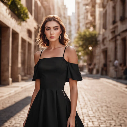 Circle Mini Dress Sewing Pattern:Sleeveless Off Shoulder Design (Digital Download)
