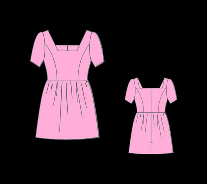 Babydoll Smock Dress Sewing Pattern:Women's XS-4XL (PDF)