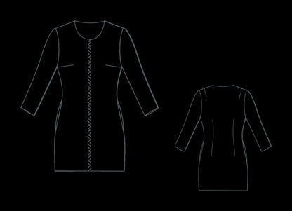 Front Zipper Pinafore Dress Sewing Pattern (XS-4XL)(Digital Download)
