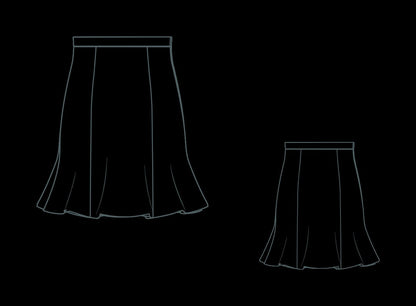 Mini Trumpet Skirt Sewing Pattern:Plus Size, US 2-30 (PDF Pattern)