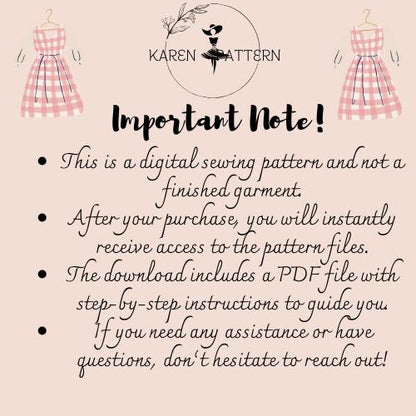 Mexican Fiesta Dress Sewing Pattern:Strappy A-Line Design (PDF Pattern)