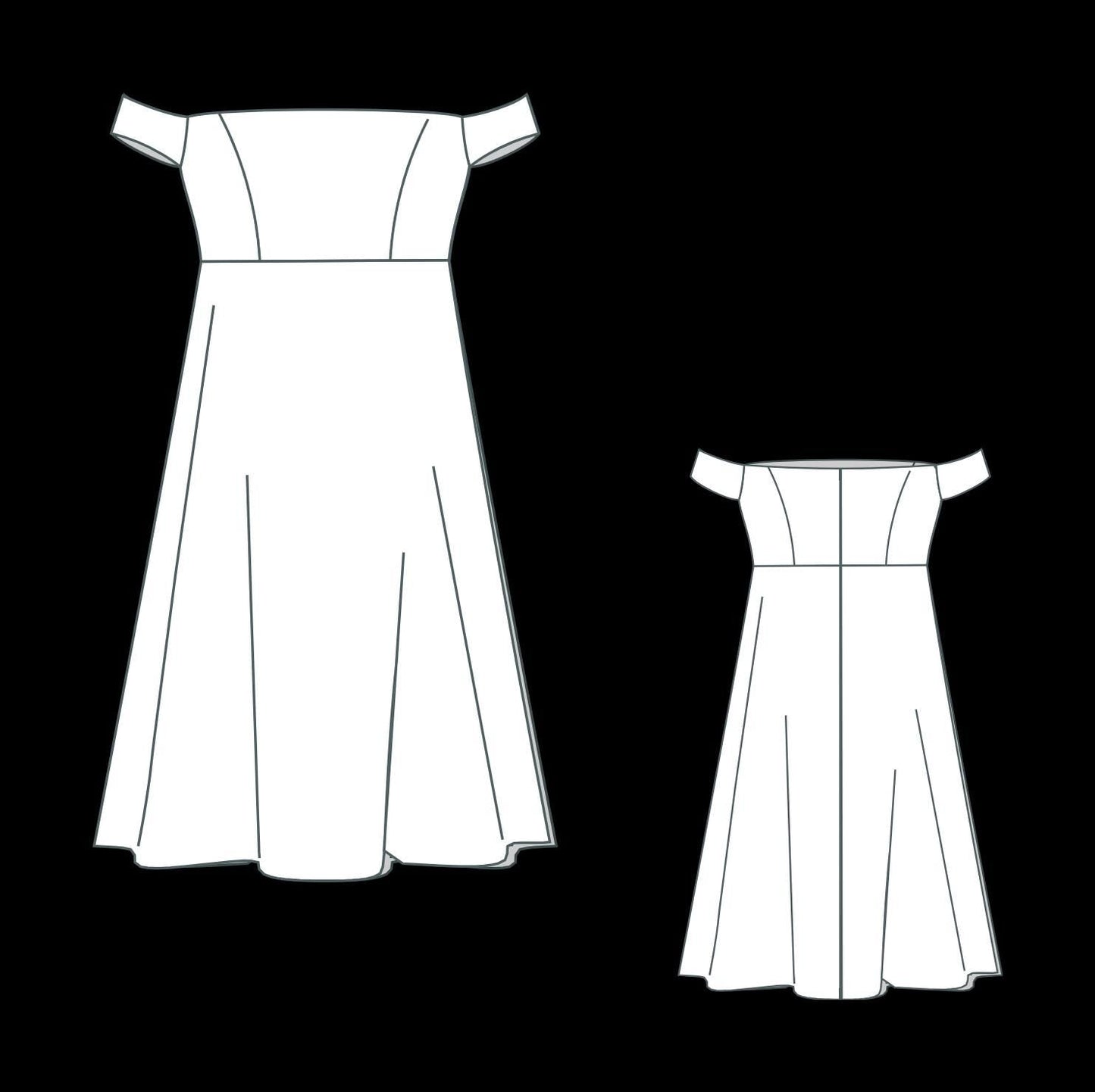 Elopement Dress Sewing Pattern: White Minimalist Design (US 2-30) (Digital Download)