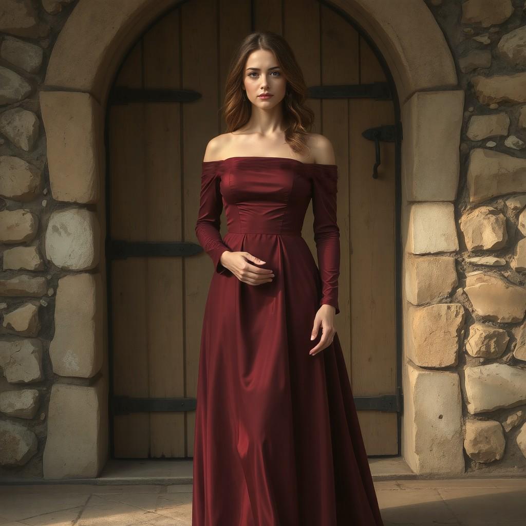 Renaissance Medieval Dress Sewing Pattern:Off Shoulder Maxi (A0 A4 US Letter) (PDF Pattern)