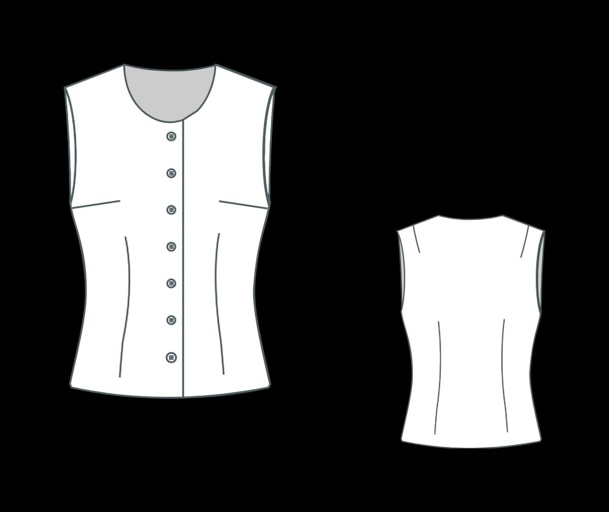 1950's Vintage Women's Vest Sewing Pattern: Round Neck (A0 A4-US Letter) (PDF Pattern)