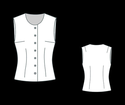 1950's Vintage Women's Vest Sewing Pattern: Round Neck (A0 A4-US Letter) (PDF Pattern)