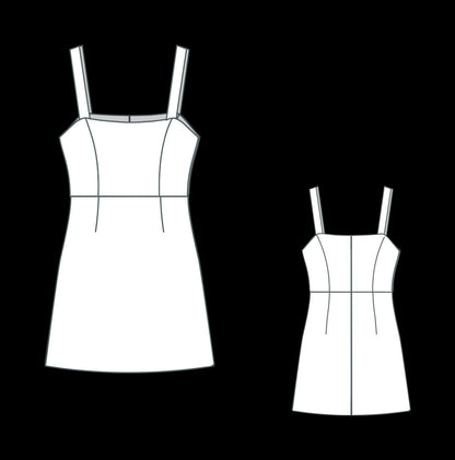 Linen A-Line Mini Dress Sewing Pattern(Digital Download)