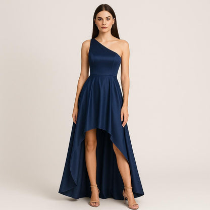 Asymmetrical Satin Dress Sewing Pattern: High-Low Gown (XS-4XL) (Digital Download))