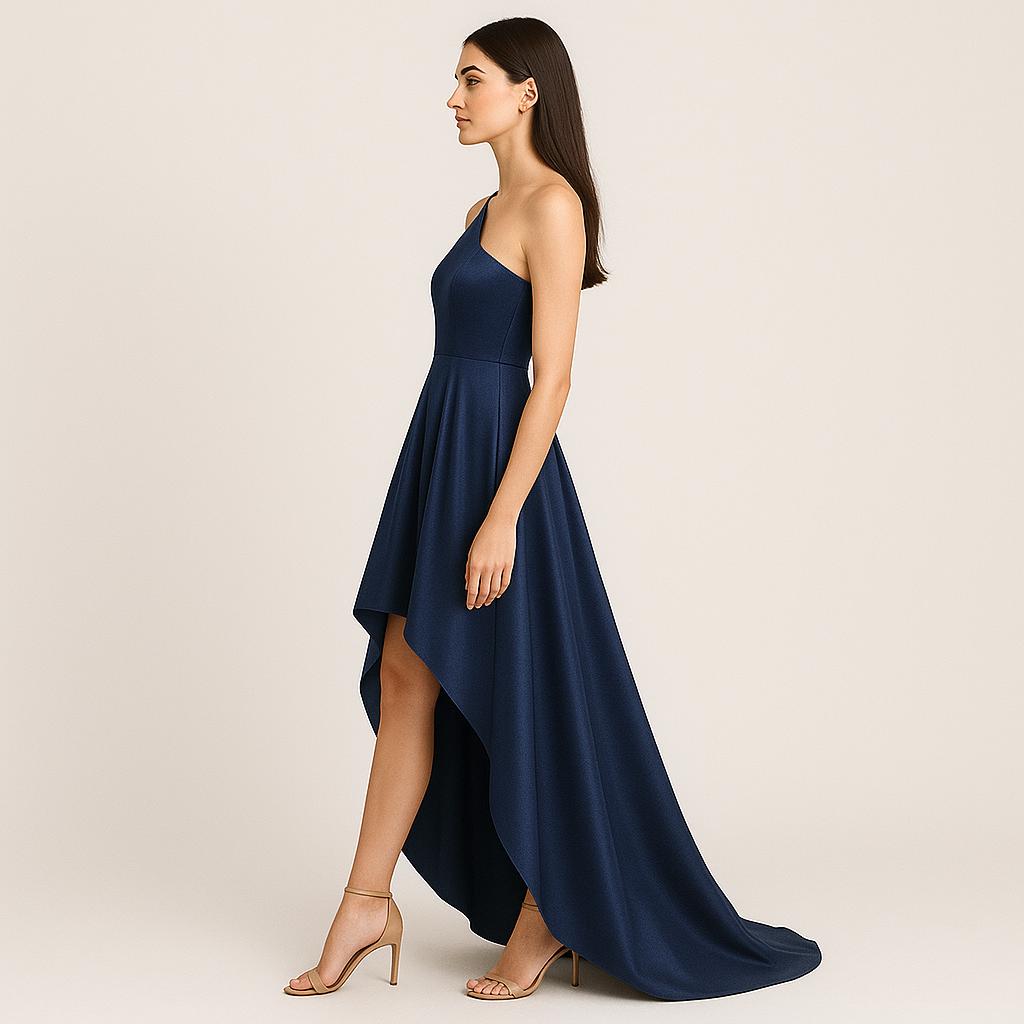 Asymmetrical Satin Dress Sewing Pattern: High-Low Gown (XS-4XL) (Digital Download))