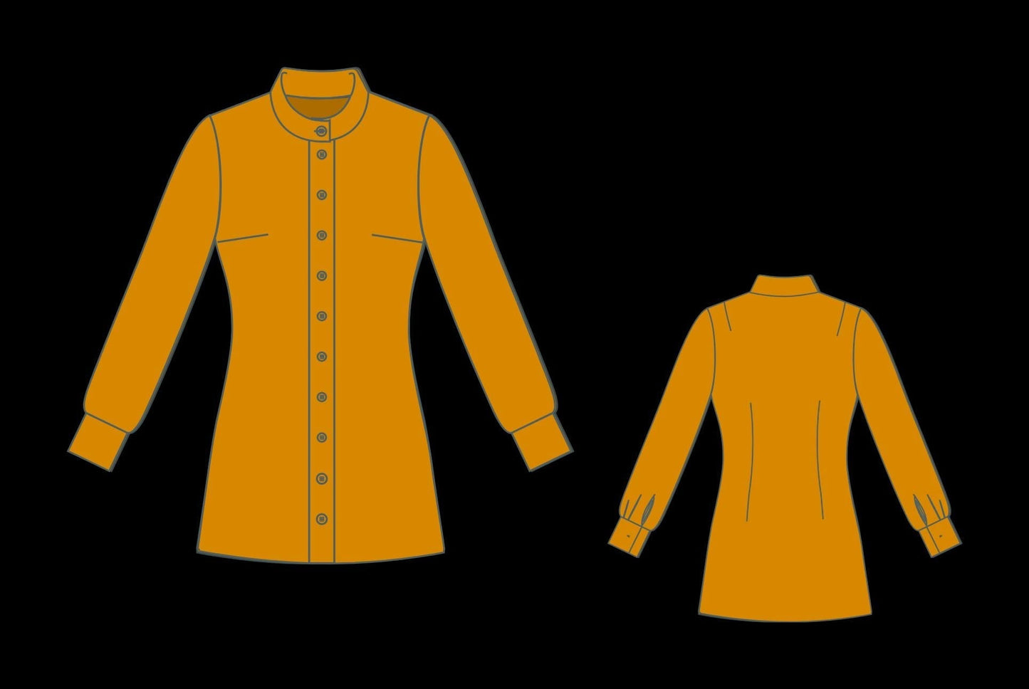 Mandarin Collar Tunic Sewing Pattern: Women's Blouse (PDF Pattern)