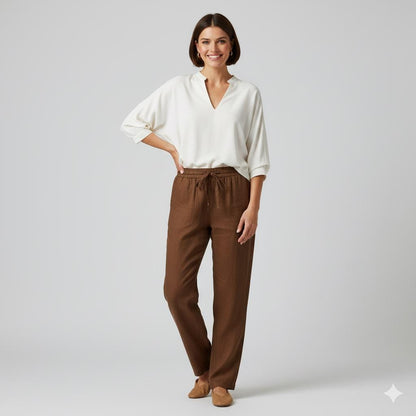 Linen Peg Leg Pants Sewing Pattern | Elastic Waist Trousers Pattern | Relaxed Fit Pants | PDF Digital Download