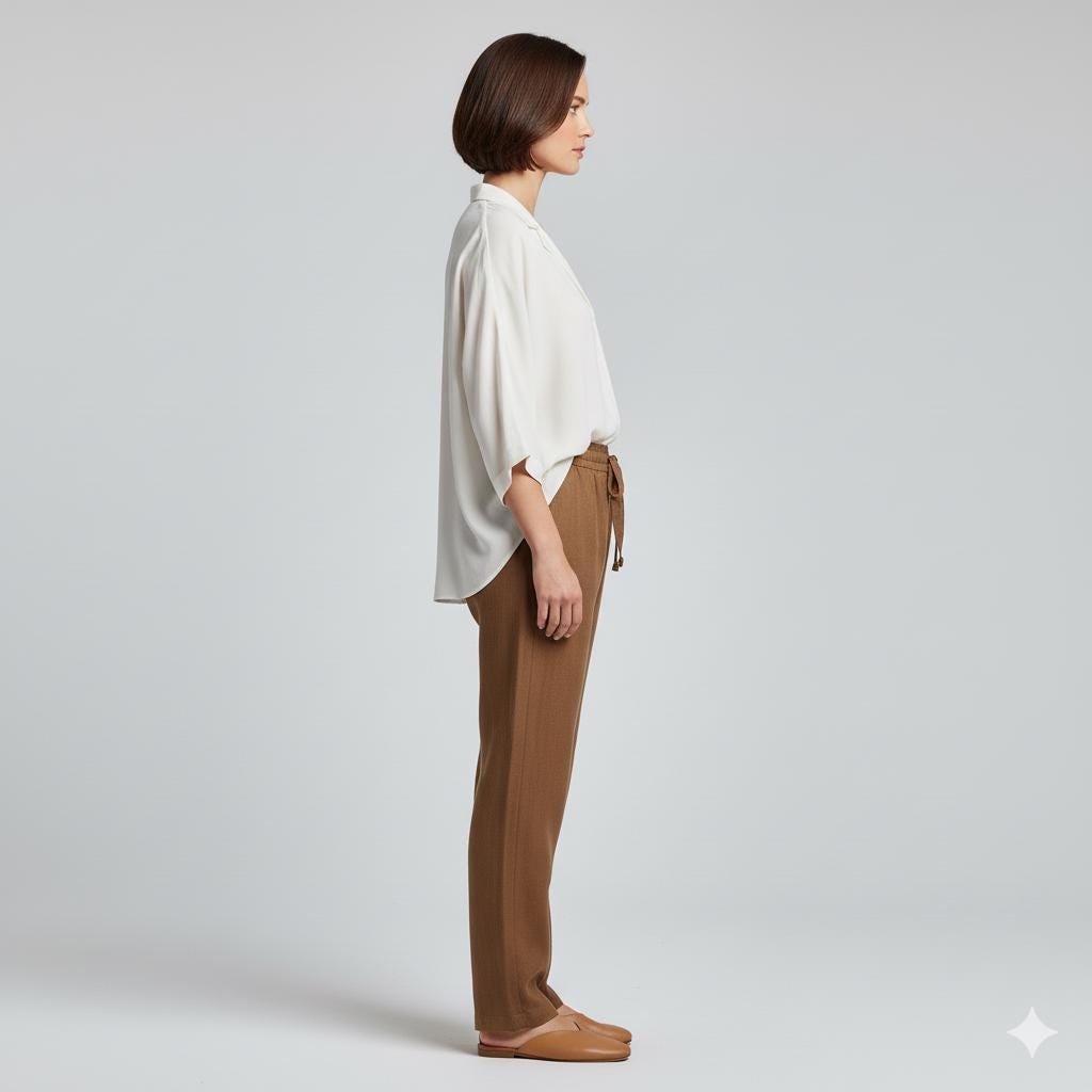Linen Peg Leg Pants Sewing Pattern | Elastic Waist Trousers Pattern | Relaxed Fit Pants | PDF Digital Download