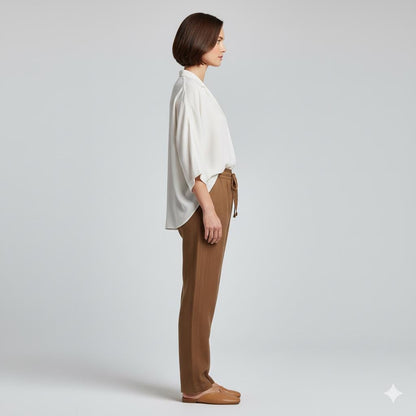 Linen Peg Leg Pants Sewing Pattern | Elastic Waist Trousers Pattern | Relaxed Fit Pants | PDF Digital Download